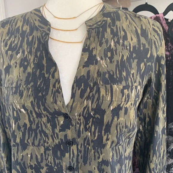 Nexx Collarless Silk Blouse - Picture 3 of 6